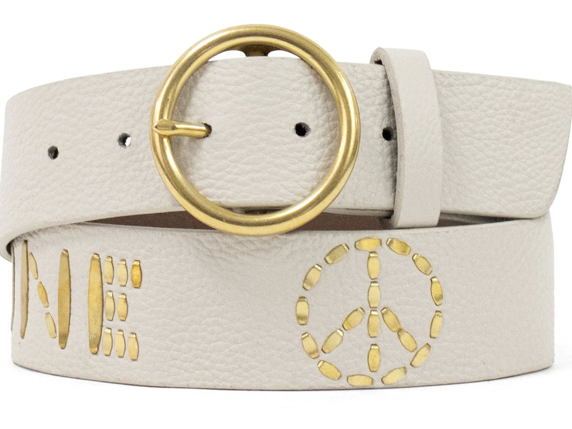 imagine_peace_circle_buck_0.webp Calleen Cordero Imagine Peace Circle Buckle 1.75" Belt | 1.75" Belt
