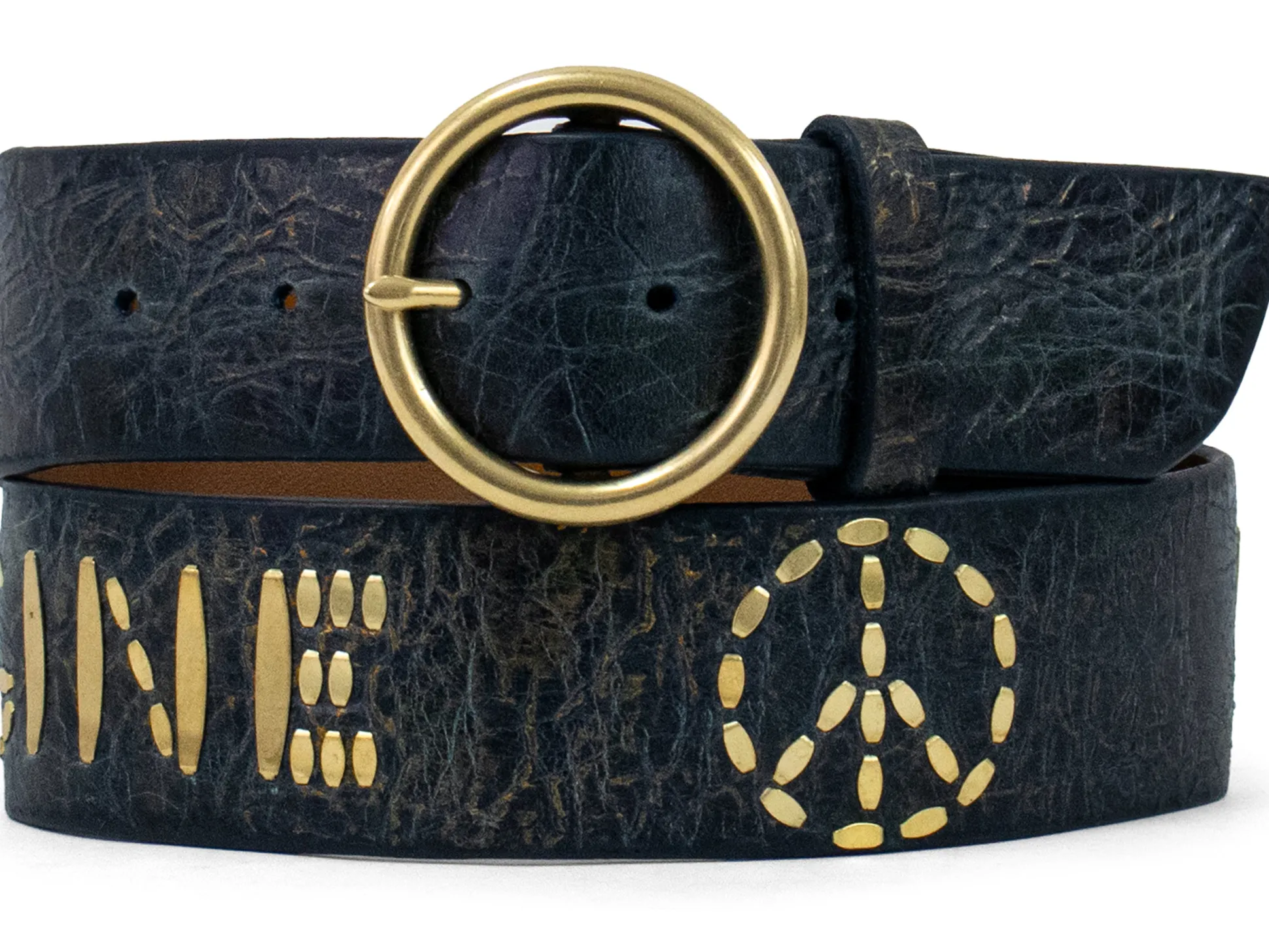 imagine_peace_circle_buck_1.webp Calleen Cordero Imagine Peace Circle Buckle 1.75" Belt | 1.75" Belt
