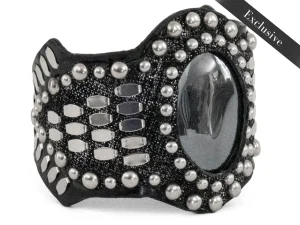 Calleen Cordero Reina Semi-precious Hematite Stone Bracelet | Sculpted Bracelets