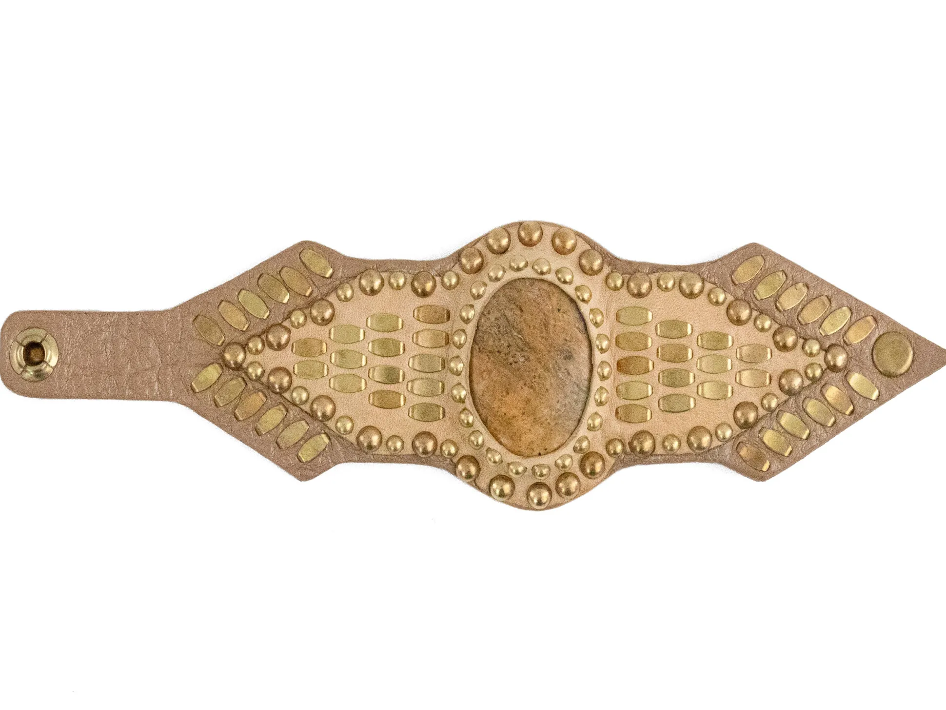 reina_semiprecious_mexica_1.webp Calleen Cordero Reina Semi-precious Mexican Crazy Lace Stone Bracelet | Sculpted Bracelets