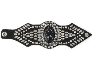 Calleen Cordero Reina Semi-precious Snowflake Obsidian Stone Bracelet | Sculpted Bracelets