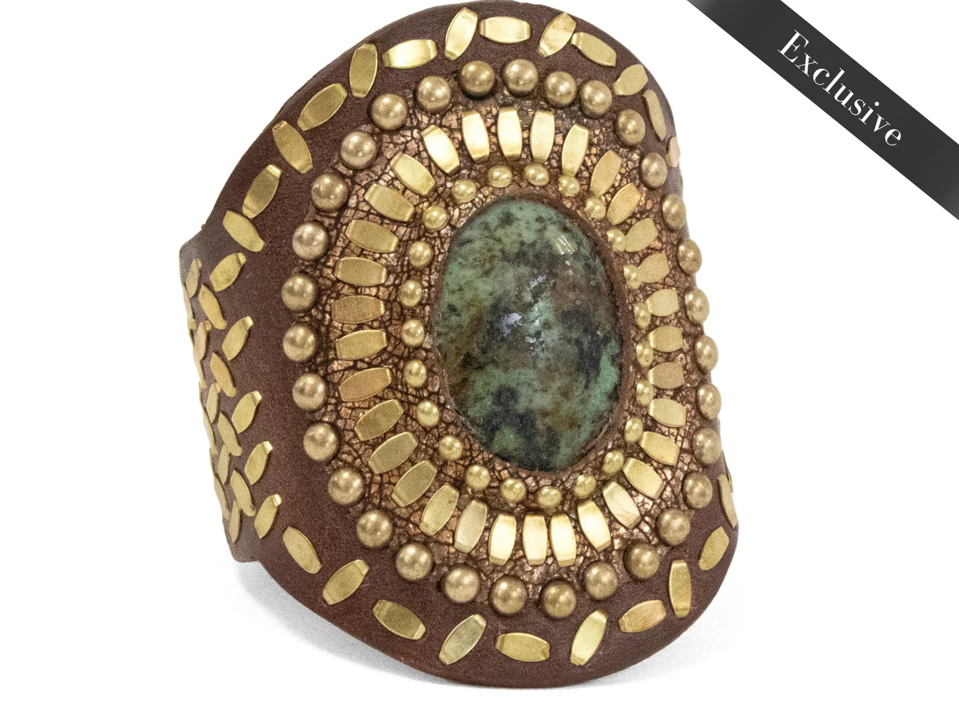 rocal_semiprecious_africa_0.webp Calleen Cordero Rocal Semi-precious African Turquoise Stone Cuff | Sculpted Bracelets
