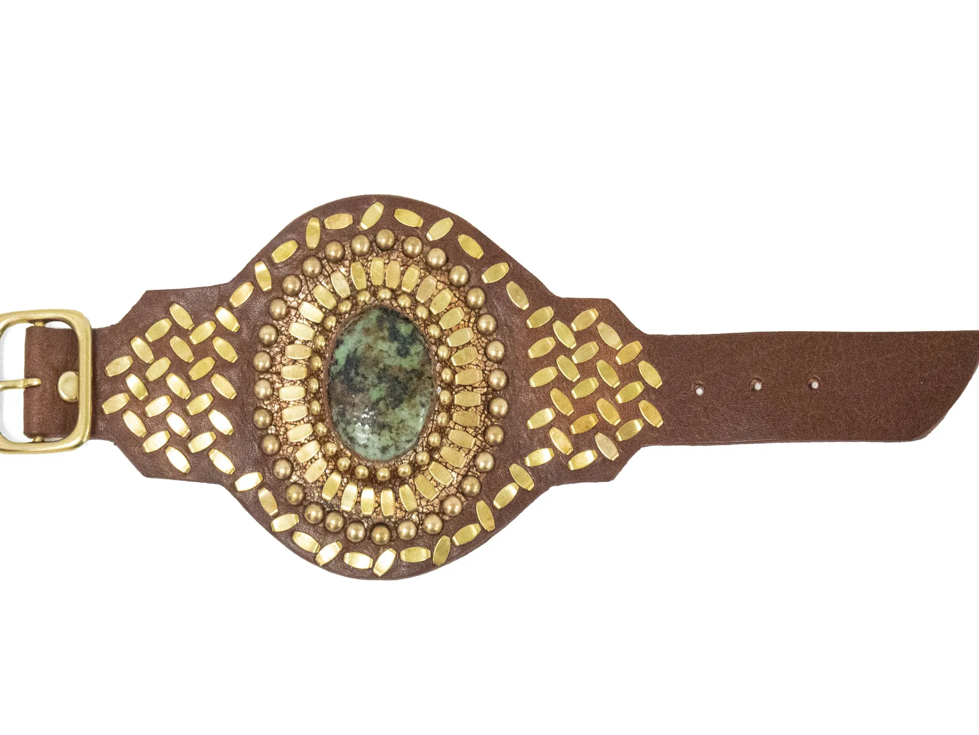 rocal_semiprecious_africa_2.webp Calleen Cordero Rocal Semi-precious African Turquoise Stone Cuff | Sculpted Bracelets