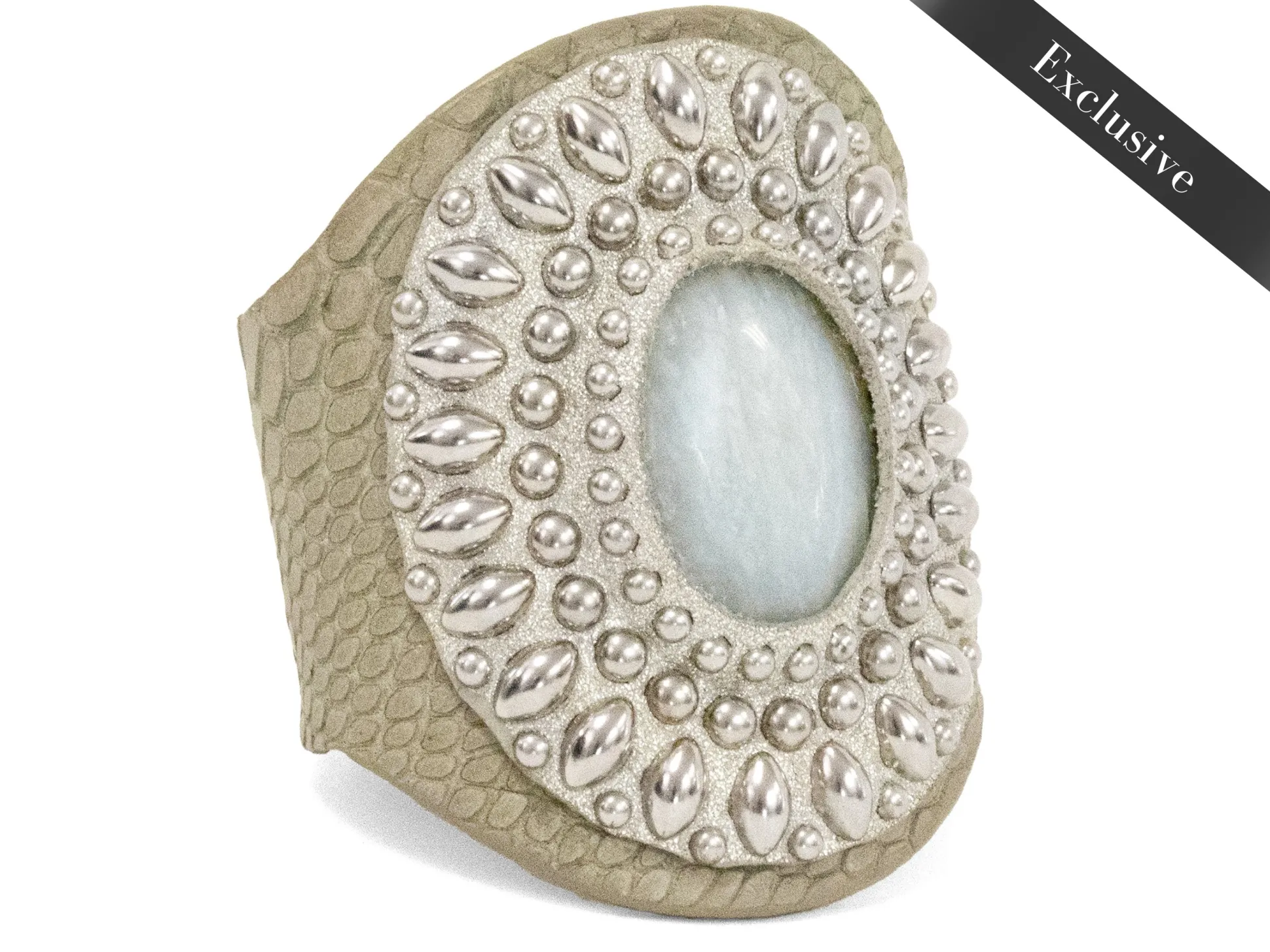rocal_semiprecious_aventu_0.webp Calleen Cordero Rocal Semi-precious Aventurine Green Stone Cuff | Sculpted Bracelets