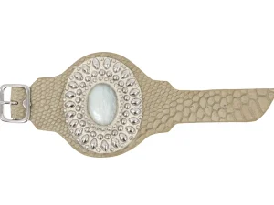 Calleen Cordero Rocal Semi-precious Aventurine Green Stone Cuff | Sculpted Bracelets