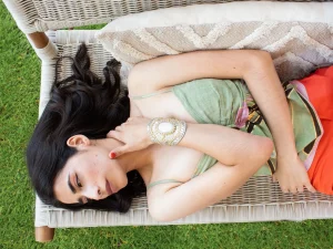 Calleen Cordero Rocal Semi-precious Jade Stone Cuff | Sculpted Bracelets