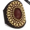 Calleen Cordero Rocal Semi-precious Red Jasper Stone Cuff | Sculpted Bracelets
