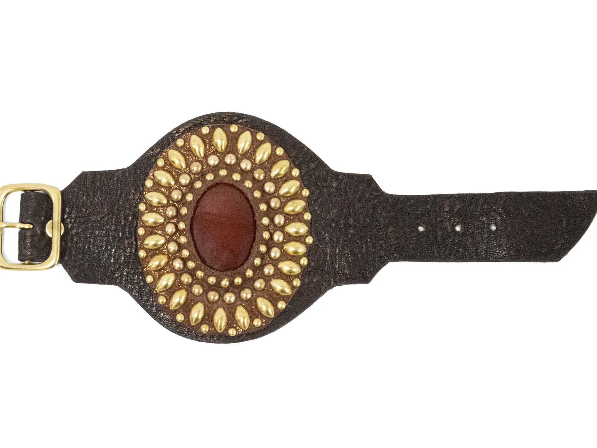 rocal_semiprecious_red_ja_2.webp Calleen Cordero Rocal Semi-precious Red Jasper Stone Cuff | Sculpted Bracelets