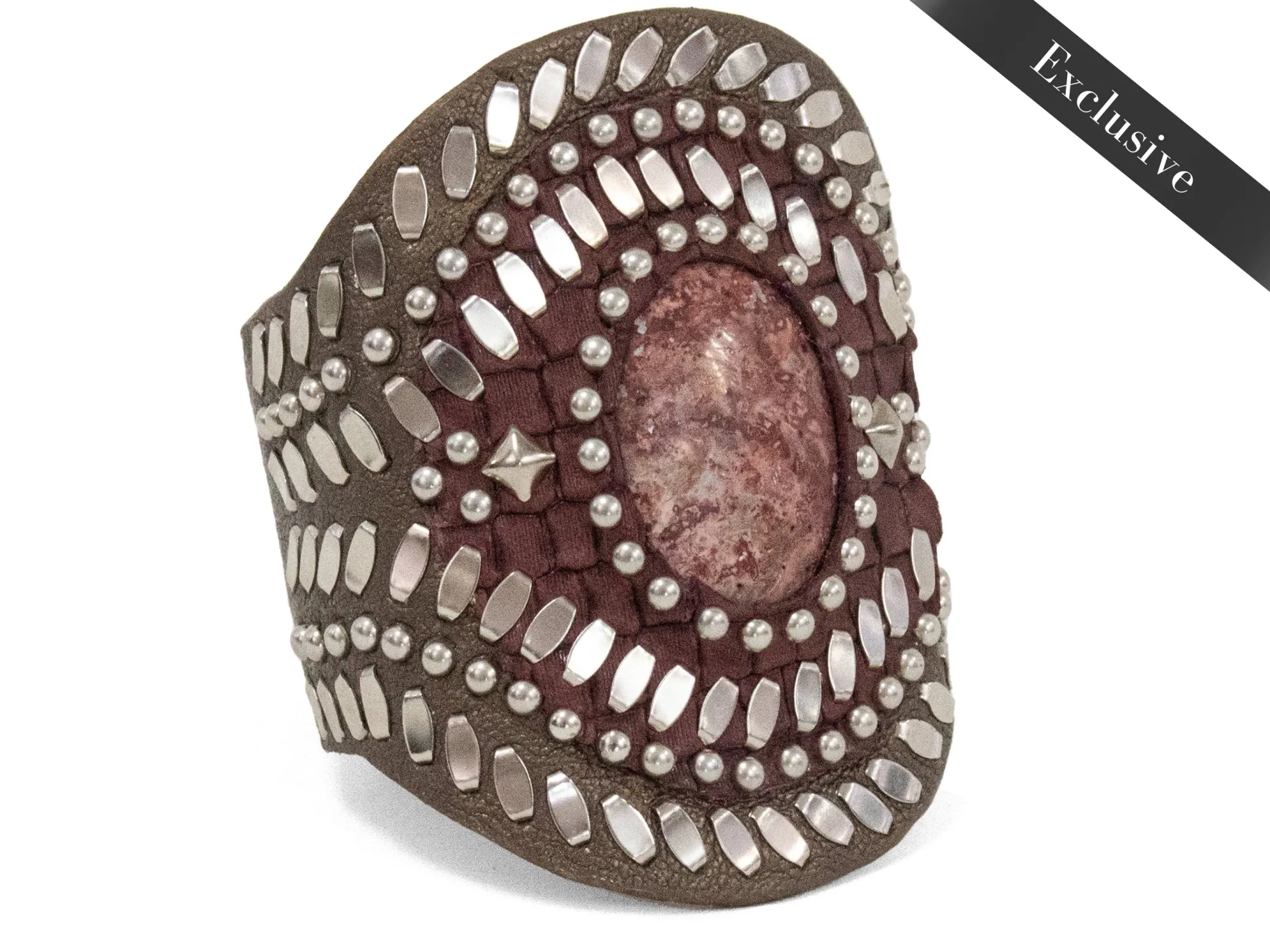 rocal_semiprecious_red_ob_0.webp Calleen Cordero Rocal Semi-precious Red Obsidian Stone Cuff | Sculpted Bracelets