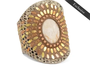 Calleen Cordero Rocal Semi-precious Riverstone Cuff | Sculpted Bracelets