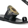 Calleen Cordero Rocal Semi-precious Tigers Eye Stone Sandal | Sandals