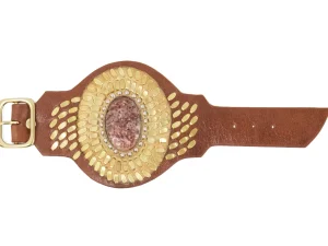 Calleen Cordero Rocal Semi-precious Unikite Stone Cuff | Sculpted Bracelets